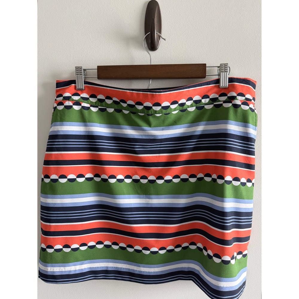 IZOD Golf Skort Multi Color Striped Geometric Performance Activewear Skirt 12